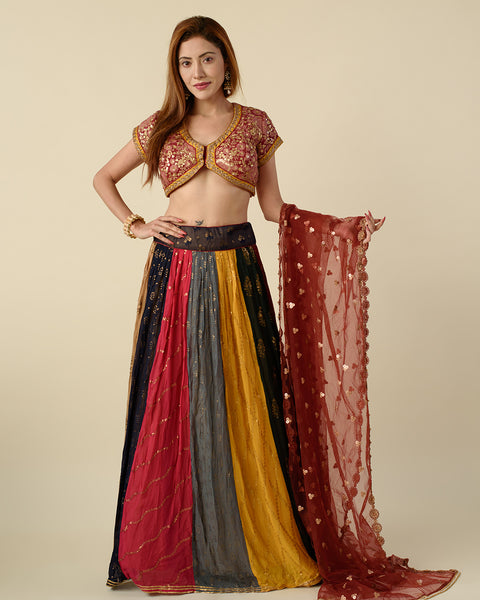 Multicolour Fancy light Lehenga