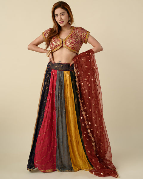 Multicolour Fancy light Lehenga