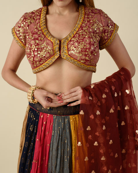 Multicolour Fancy light Lehenga