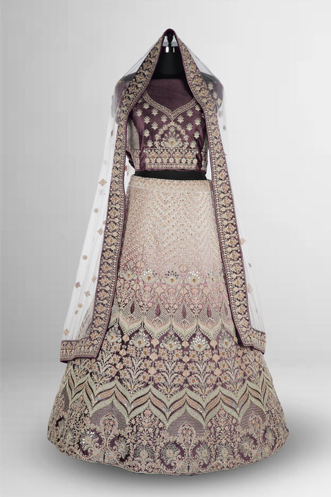 Grape Colour Lehenga