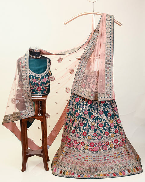 Red and Green Bridal Lehenga