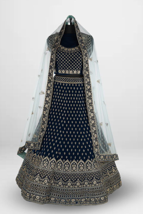 blue sequin lehenga​


